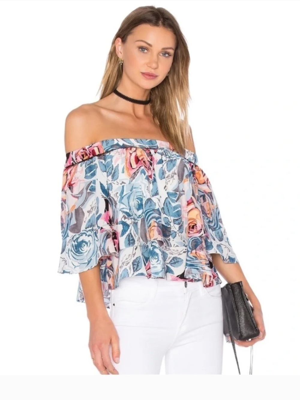 ✨ Elizabeth and James Vanessa Off-the-Shoulder Silk Top | XS ✨